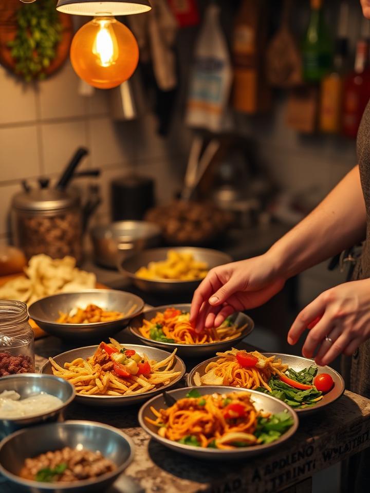 chef.otu: street plates for six people in twenty minutes flat. full recipe pinned in my playlist, don't skip the pepper step